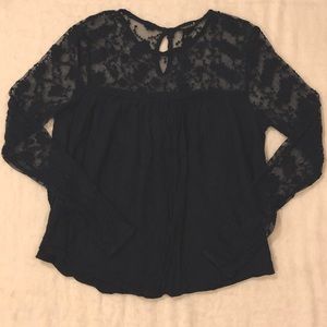 Forever 21: Navy Blue Lace Top